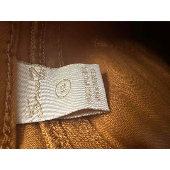 Seven 7 Gold Denim Pants Womans Size 14 Skinny Thick Threading Jeans Mid Rise - Picture 3 of 12